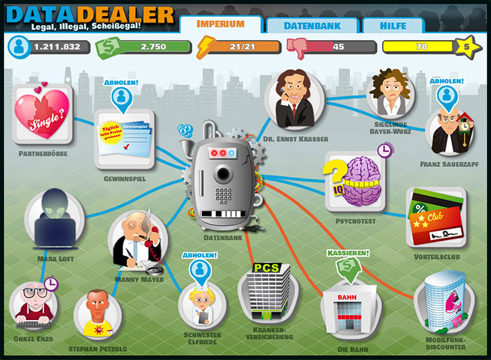 Data Dealer: Kaufen und Verkaufen personenbezogener Daten als Spiel zur Sensibilisierung im Umgang mit der Privatsphäre. 