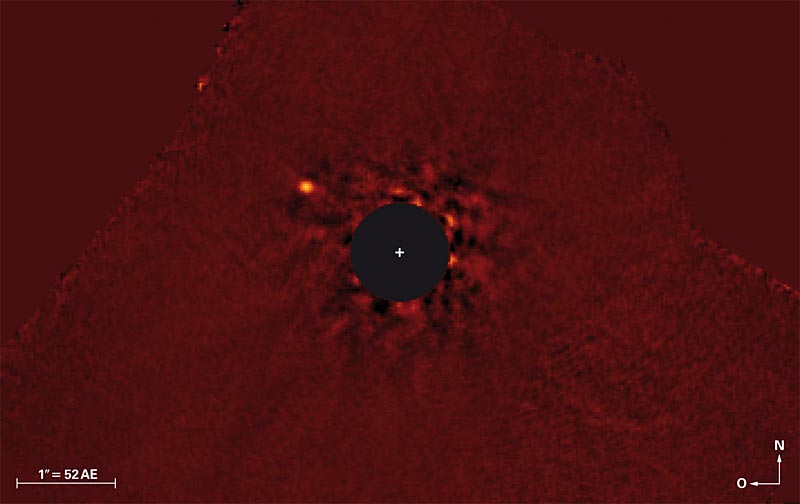 Eine Aufnahme des "Super-Jupiters" im Nahinfrarotlicht (Wellenlänge 3,8 Mikrometer).