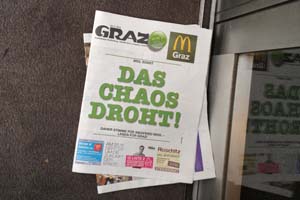 Die Bürgerlichen bestücken jeden Grazer Haushalt mit einer Warnung vor dem "Chaos" Die Bürgerlichen bestücken jeden Grazer Haushalt mit einer Warnung vor dem "Chaos"