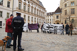 Vor dem Innenministerium wurde demonstriert.