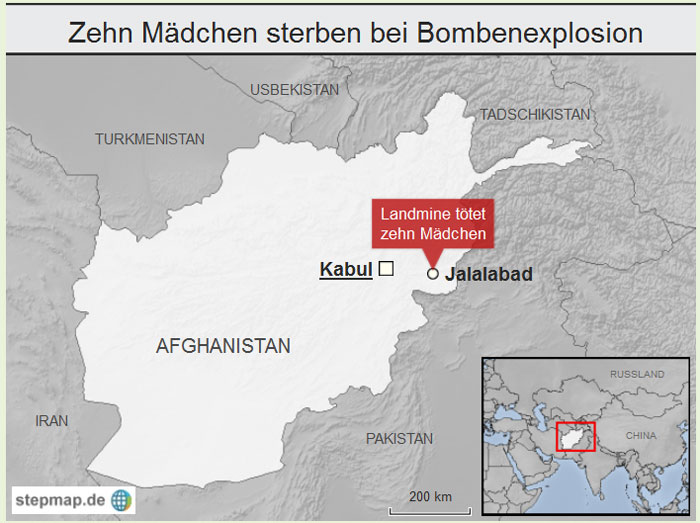 Die Explosion ereignete sich in der unruhigen Provinz Nangarhar nahe der Grenze zu Pakistan.