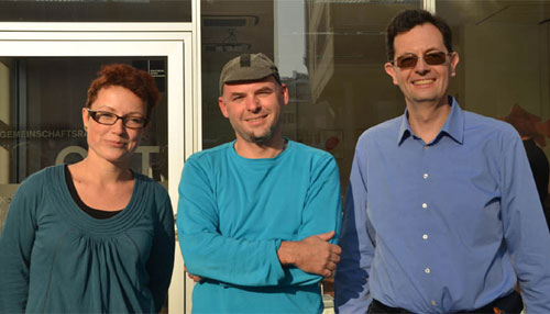 Die stellvertretende Radlobby-Vorsitzende Beatrice Stude, Geschäftsführer und Sprecher Alec Hager und Vorsitzender Andrzej Felczak (v. li.).