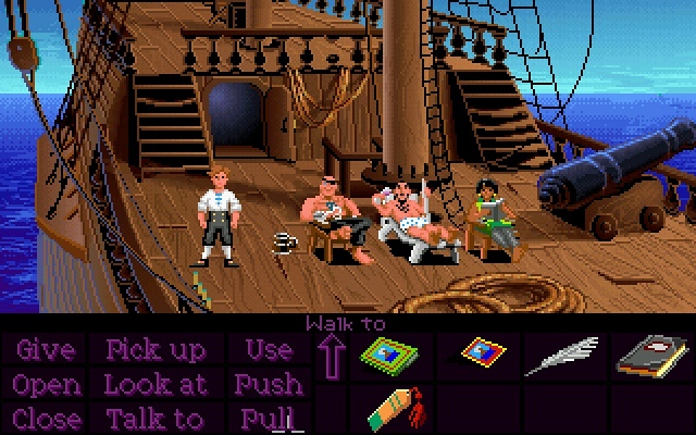 Guybrush und seine meuternde Crew.