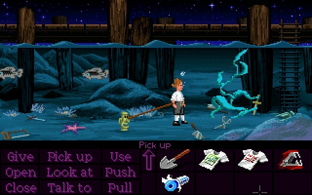 Eine von zwei Szenen des gesamten Spiels, in denen Guybrush sterben kann.