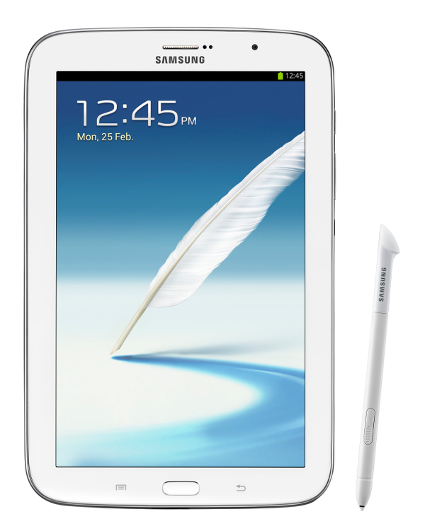 Das Galaxy Note 8.0 folgt den aktuellen Design-Paradigmen von Samsung, sieht also...