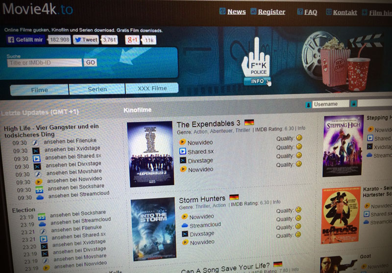 Movie4k.to und kinox.to sind von den Providern noch nicht gesperrt worden.