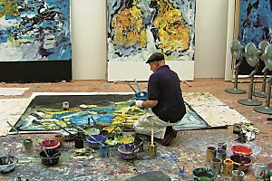 Georg Baselitz in seiner Wirkungsstätte