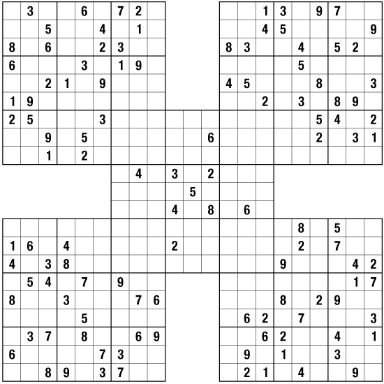 Samurai-Sudoku mittel 1 - Rätsel & Sudoku - derStandard.at › Lifestyle