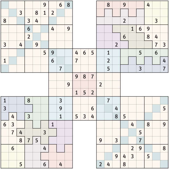 Samurai-Sudoku schwer 20 - Rätsel & Sudoku - derStandard.at › Lifestyle