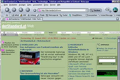Netscape 7 Browser derStandard.at › 