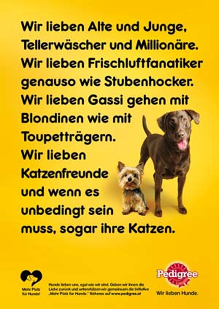 Mehr Platz Fur Hunde Fordert Pedigree Werbung Derstandard At Etat