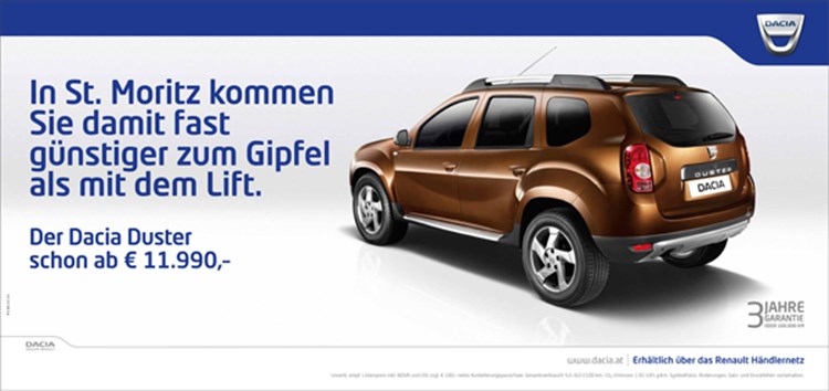 Mit Dem Duster Hoch Hinaus Werbung Derstandard At Etat