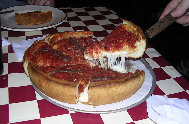 Deep Dish Pizza Chicago Style Vegetarische Rezepte Derstandard De Lifestyle