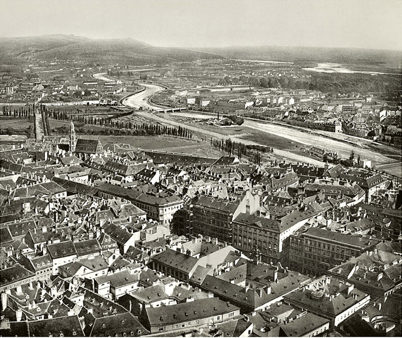 Als Böhmen noch bei Öst'reich war: Blick vom Stephansturm anno 1860