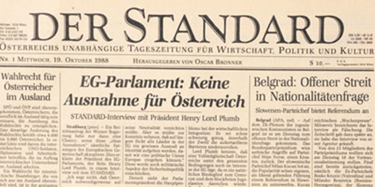 Eine Zeitung als täglicher Funke 25 Jahre DER STANDARD derStandard
