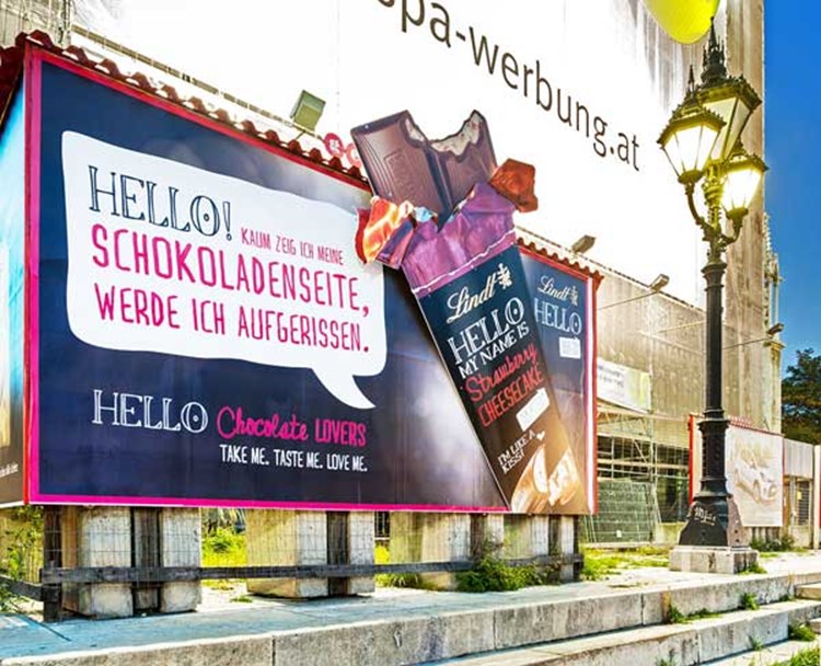 Co2 Und Lindt Plakatieren Hello Chocolate Lovers Werbung Derstandard At Etat