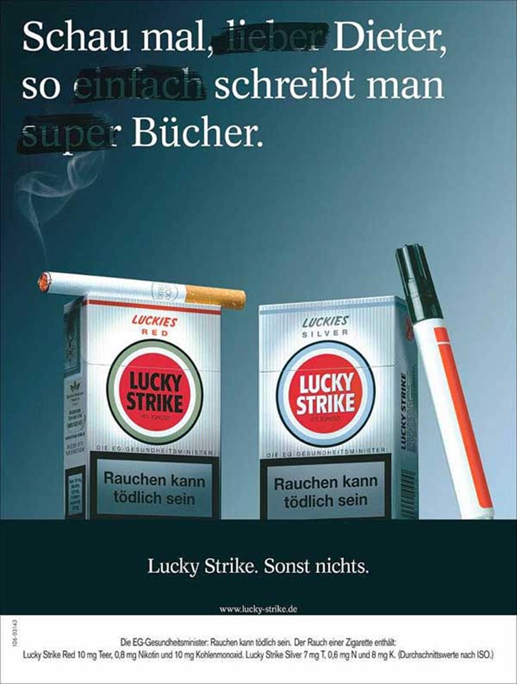 Lucky Strike Werbung Schlappe Fur Bohlen Und Ernst August Werbung Derstandard At Etat