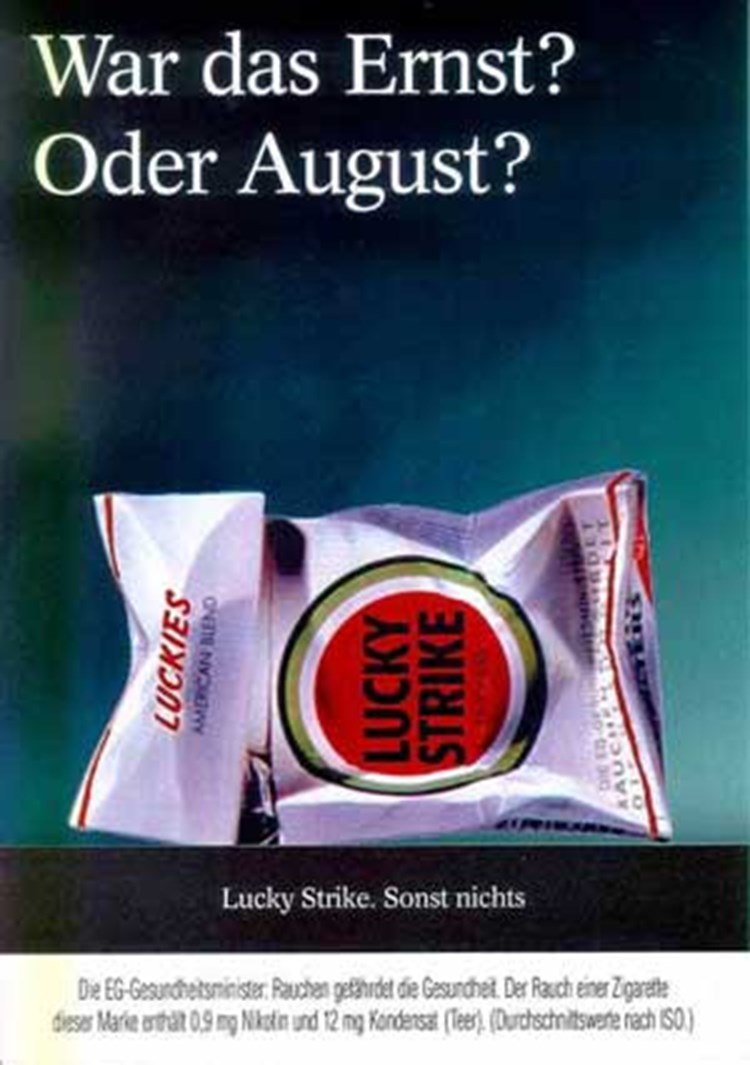 Lucky Strike Werbung Schlappe Fur Bohlen Und Ernst August Werbung Derstandard At Etat