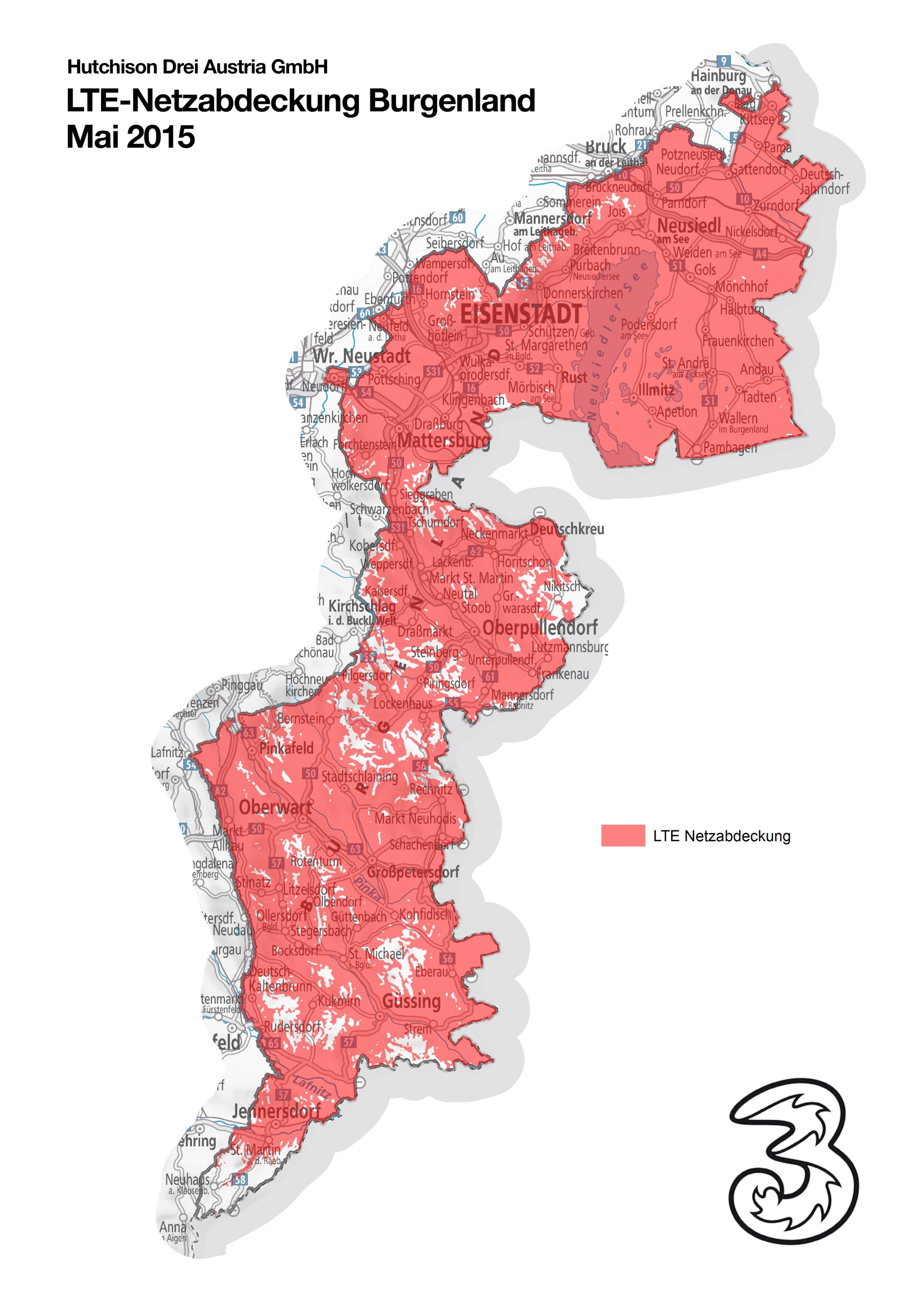 "3": Burgenland vollständig mit LTE versorgt - Mobilfunker