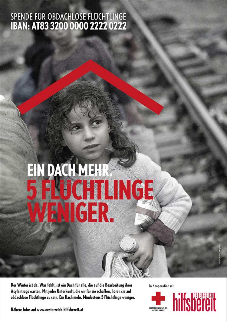 ein dach mehr funf fluchtlinge weniger werbung derstandard at etat