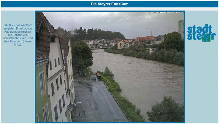 Enns-Hochwasseralarm in Steyr, Pegel an Inn und Donau ...