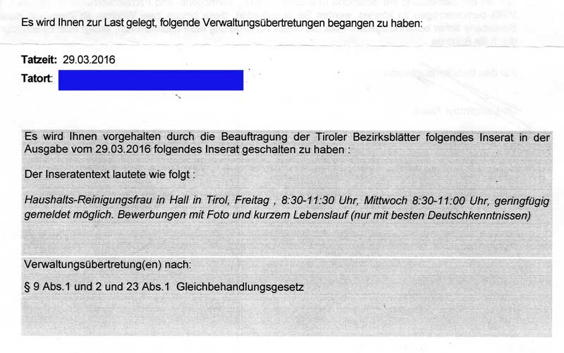 Saftige Strafdrohung Fur Harmloses Stelleninserat Unternehmen Derstandard At Wirtschaft
