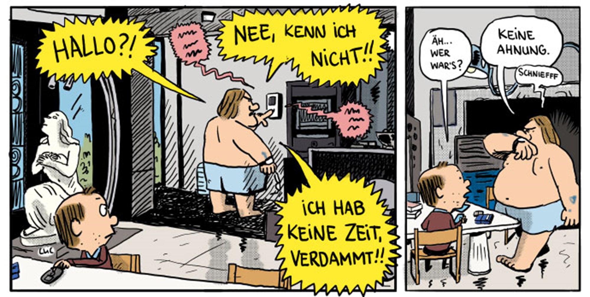Gérard Depardieu im ComicPorträt Obelix rüttelt am Watschenbaum
