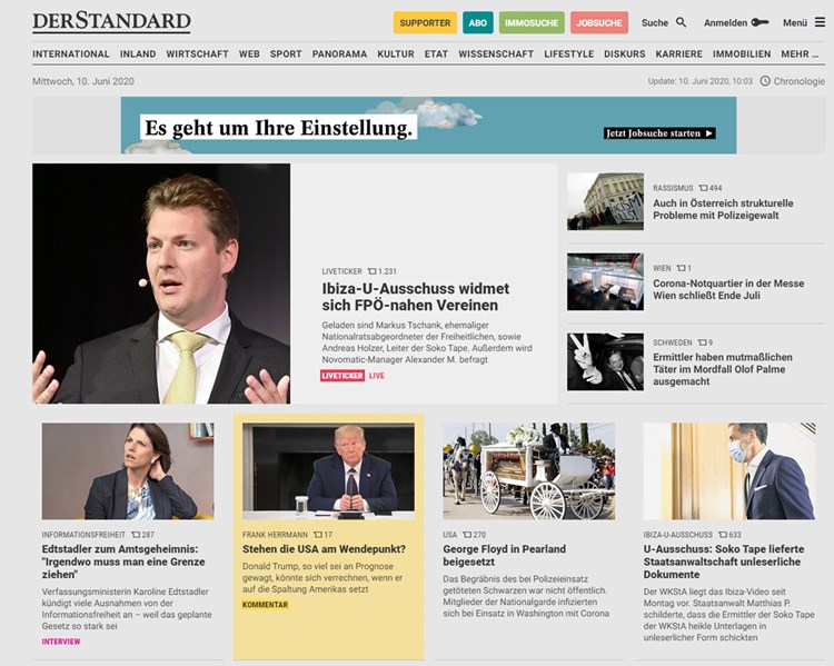 Derstandard At Bei Verweildauer An Der Spitze Bei Privaten News Seiten Internet Derstandard At Etat