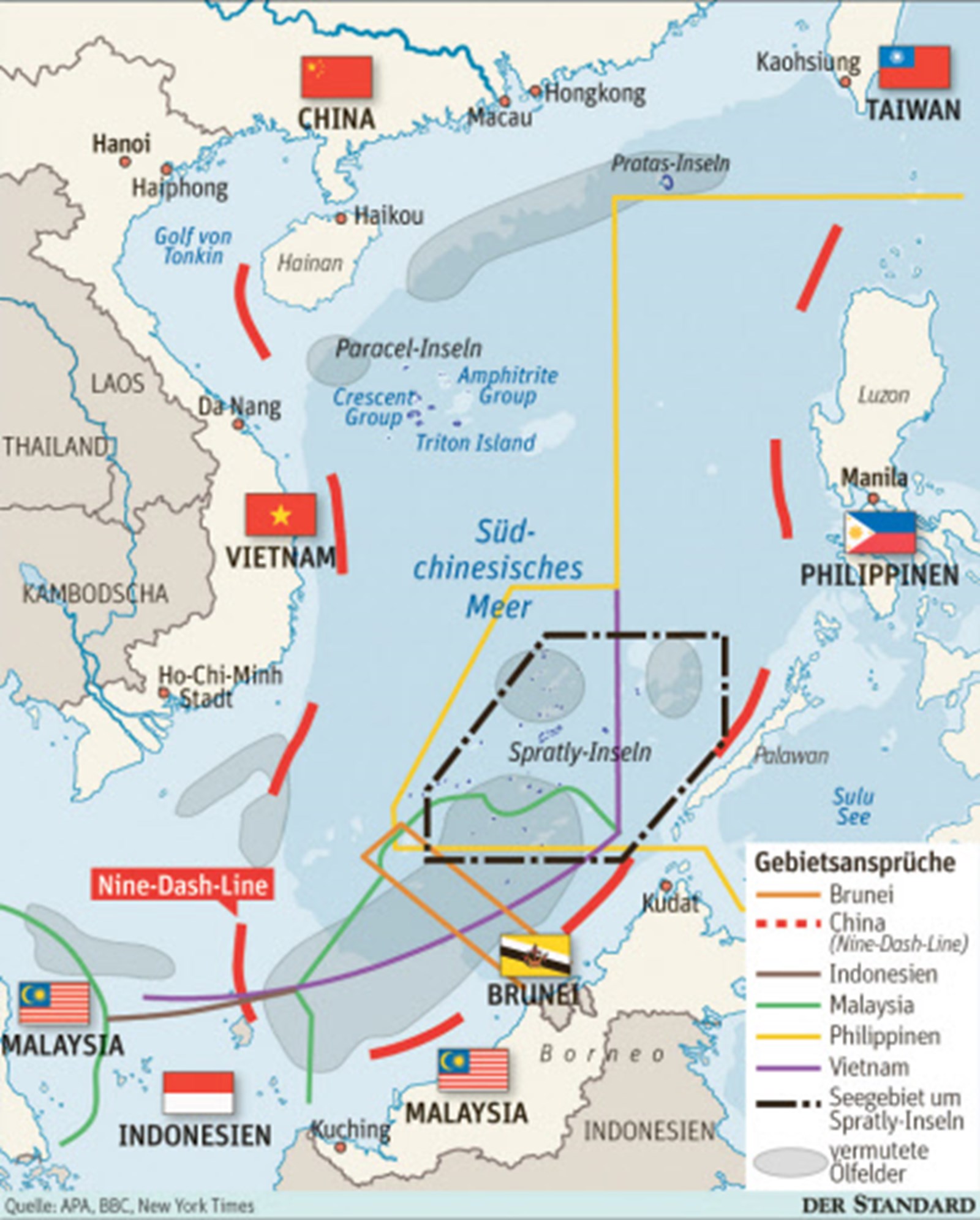 USA erklären Chinas maritime Gebietsansprüche für ungesetzlich