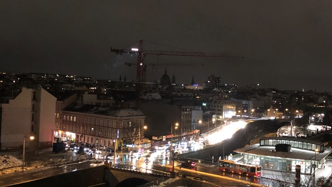 Aussicht Wohnzimmer bei Nacht